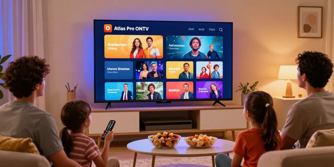 Profitez de l'application atlas pro ONTV dans un cadre familial chaleureux avec une télévision intelligente et une ambiance accueillante.