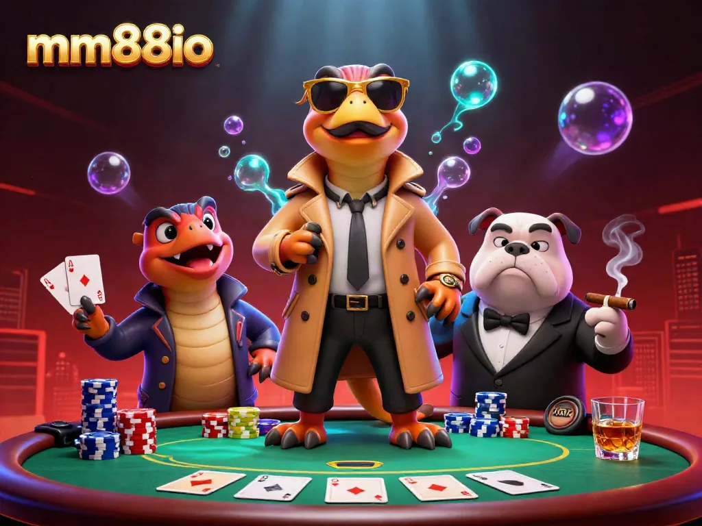 Experience the thrill of mm88io with raptors in disguise entering a VIP casino lounge.