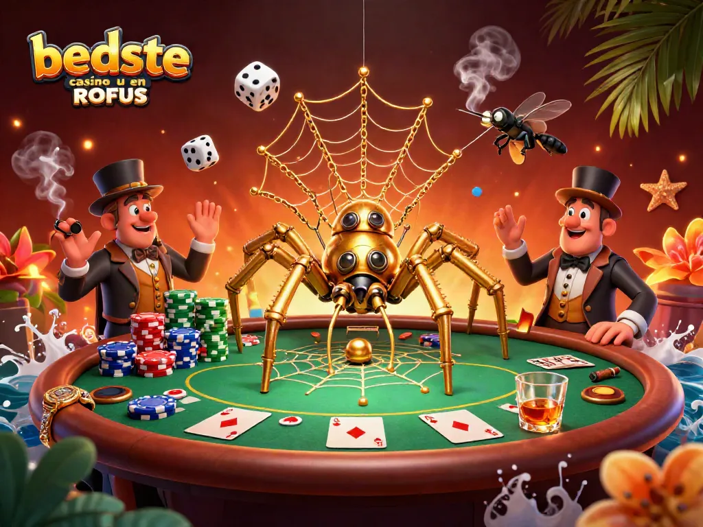 Engage with the beste casino uden ROFUS as a whimsical steampunk spider weaves golden chains and poker chips.