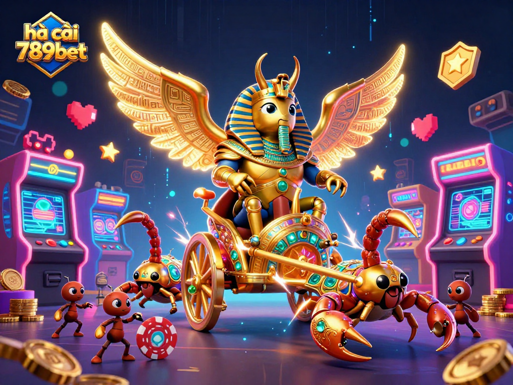 Experience the thrills of hà cái 789bet with a vibrant 3D casino illustration showcasing dynamic game elements.