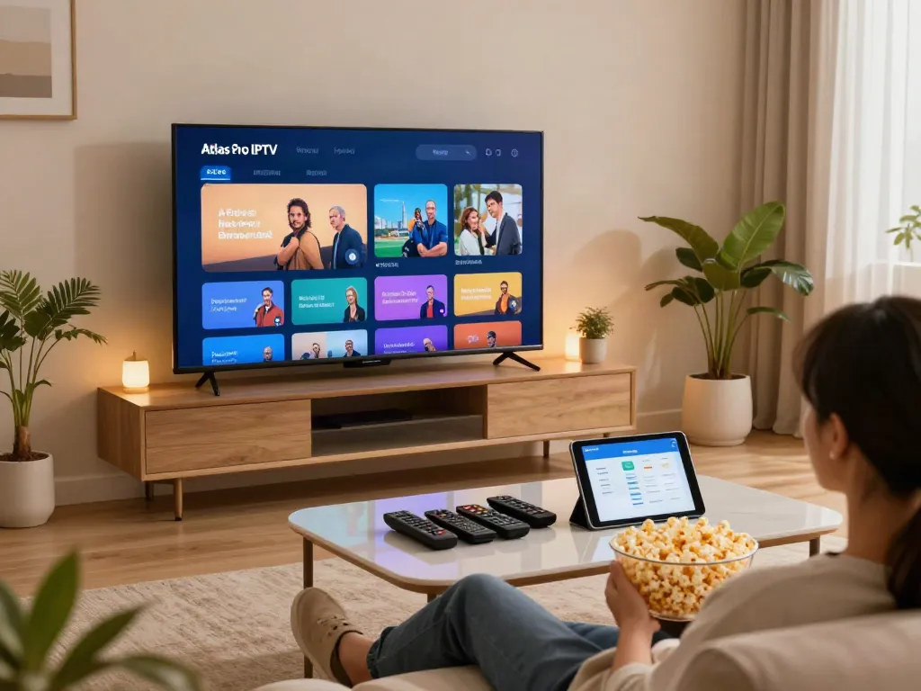 Profitez d'Atlas Pro IPTV pour regarder des chaînes en direct et des films à la maison.